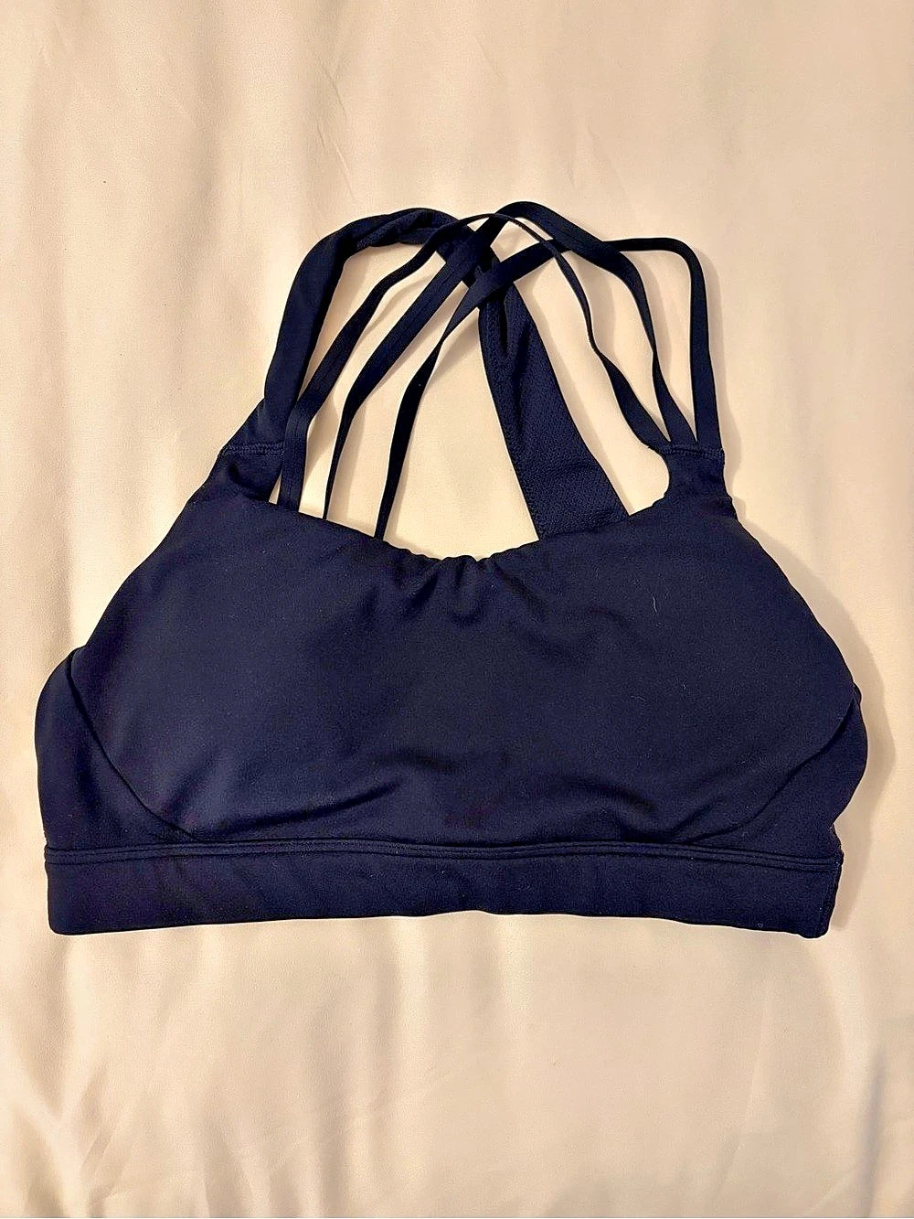 Athleta Women's Strappy Sports Bra in Black Size Medium Like New